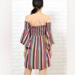 Guess Bright Multicolor Striped High Rise Tie Waist ShortsSize XL Photo 1