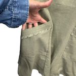 Essue  Women's‎ Olive Green Dress Mini Sundress Sleeveless Tie Back Boho Linen S Photo 6