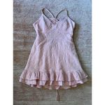 MINKPINK Pink Embroidered Mini Dress Women’s S/M Spaghetti Straps Ruffle Hem Photo 2