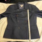 Talbots Navy Textured Double-Breasted Peacoat Jacket Classic Nautical -SZ 14 Photo 6