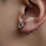 1 Pair Vintage Punk Screw Small Stud Earrings gothic emo grunge Silver Photo 1