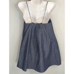 ZARA  Blue Denim Strappy Mini Dress Womens S Swingy Summer Cotton Chic Vacay Photo 2