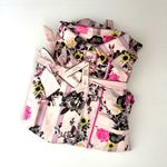 Victoria's Secret  Satin PJs Pajamas Pink Floral Stripe Print VS Size Medium Photo 2