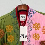 ZARA  Multicolored Bohemian Hippie Embroidered Long Sleeve Cotton Jacket Sz M Photo 13