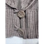 John Fashion Tan Rosette‎ Knit Shawl Collar Wool Cardigan Sweater Size Large Photo 2
