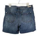 Pilcro and the Letterpress  Slim Boyfriend Floral Embroidered Beaded Denim Shorts Photo 2