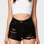 Carmar Shorts Womens 25‎ Black High Rise Distressed Denim Cutoffs Photo 0