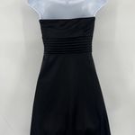 White House | Black Market WHBM Strapless Bubble Hem Dress Sz 2 Black Hoco Holiday Satin Pleats Cocktail Photo 6