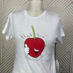 AGOLDE  T-Shirt Tee Thank You Cherry Much Fruit Print Short Sleeve White‎ Size XS Photo 3
