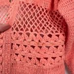 Soft Surroundings  Women's Beaded Crochet Knit Crop Cardigan‎ Pink Size Medium Photo 10