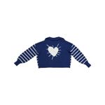 Kerri Rosenthal Striped Heart Sweater Womens Small Preppy Nautical Long Sleeve Blue Photo 1