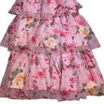 Floral Pink Maxi Dress Ruffle Tiered Corset Back Party Wedding Homecoming Prom Size 8 Photo 9