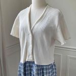 Vintage 80s 90s Barbara Lesser Maxi Dress Cottagecore Thermal Seersucker Cabinco Blue Size L Photo 5