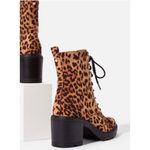 JustFab Syd Lace-Up Heeled Boot Leopard Size 9 NWT. Reg $64.95 Photo 2