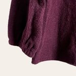 Madewell Plum Purple Crewneck Ribbed Textured 3/4 Sleeve Shirt Size XS New Photo 3