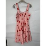 Belle Poque Strawberry Print Dress Women Medium Pink‎ Preppy Y2K Retro Novelty Pink Photo 1