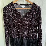 J.Jill Floral Black and Pink Long Sleeve Dark Casual Work Blouse Size undefined Photo 0