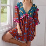 Anthropologie By  Floral Ruffled Sleeve Babydoll Sleep Dress Photo 0