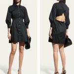 Veronica Beard Black Polina Button Front Open Back Mini Dress Sz.0 NWT Photo 1
