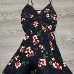 Giuliana Romanno Black Floral Lace Trim Cami Mini Dress Lingerie Cute Size XL Photo 0