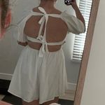 White Puff Sleeve Mini Dress Size 8 Photo 1