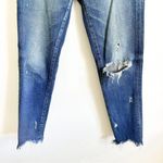 Moussy Vintage Glendele Distressed Tapered Raw Hem Ankle Skinny Denim Jeans 25 Blue Photo 6