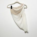 Norma Kamali Diana Draped Ruched Mesh Tulle Pull On Mini Skirt Neutral White S Photo 0