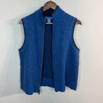 Duluth Trading Co Vest L Womens Blue Lambswool Cotton‎ Knit Full Zip Sleeveless Size L Photo 5
