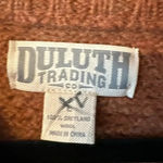 Duluth Trading Co. 100% Shetland Wool pull over sweater L cozy cabincore Orange Size L Photo 3