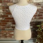 Hollister  White with Blue Floral V Neck Sleeveless  Crop Top Size S Photo 4