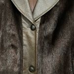 Mink fur leather collared coat winter medium or small Photo 7