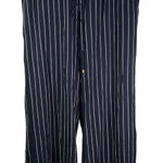 Ralph Lauren Lauren XL Blue White Striped Drawstring Viscose Wide Leg Pants Photo 0