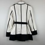 ESCADA Trench Coat Womens Size 36 US Small Black White Belted Military Style Photo 9