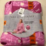 Live Love Flannel Pajama Set Multiple Size XXL Photo 3
