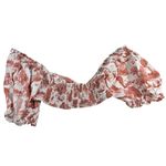 We Wore What Coco Cropped Puff Sleeve Red/White Printed Bandeau Top Medium M Photo 2