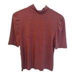 Saltwater Luxe Women’s Short Sleeve Mock Neck Tee Small Raspberry Knit Modal Photo 0