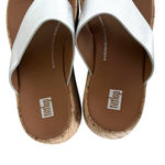 FitFlop F-Mode FlatForm Toe Post Sandals Silver Sz 6 Boho Chic Coastal Comfort Photo 3