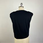 Babaton Aritzia  Black Padded Shoulder Short Sleeve Tee Photo 4