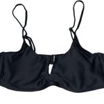 NEW Bingo Surf Black V Top Bralette Ribbed Bikini Top size Large Photo 1