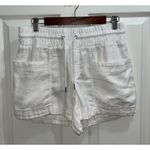Athleta  Cabo Linen Shorts Size 6 White Vacation Beachy Boho Outdoors Comfy Photo 1