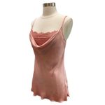 Satin Cowl Neck Spaghetti Strap Blouse With Lace Underlay Photo 4
