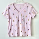 Old Navy NWT  100% Cotton Light Pink Parrot V-Neck Short-Sleeve T-Shirt Medium Photo 0