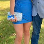 Blue strapless dress Photo 0