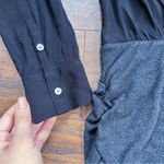 James Perse  • Collage Wrap Mini Dress two tone black grey plunge surplice Photo 5