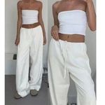 House Of CB NEW Cleo Drawstring White linen Pants Sz L Photo 1