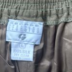 Vintage Georgiou Silk Two Piece Skirt Set Olive Green Large Photo 8