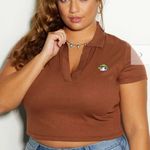 Rue 21 NWT Polo Collar Mushroom Embroidered Top 1x Photo 0