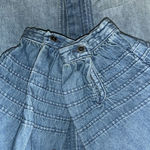 American Eagle  Outfitters Denim Puff Sleeve Button Down Blue Top(Size Medium) Photo 11