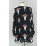 Show Me Your Mumu Womens Jamie Tunic Dress Size S Longhorn Steer Black Floral Photo 4