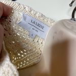 La Ligne Striped Pointelle Pullover Knit Sweater Blue/Cream Womens S Blue Photo 5